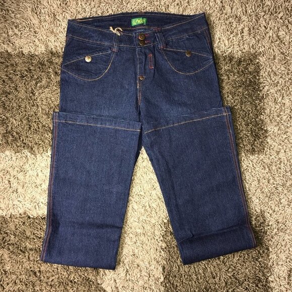 Y2K Size 7/8 Gnger Low Rise Flare Jeans. Runs Small. New With Tags - Picture 3 of 4